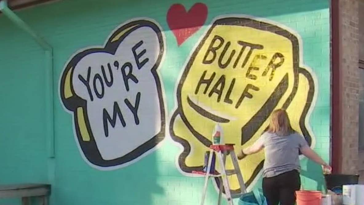 'You're My Butter Half' mural fixed after wording changed